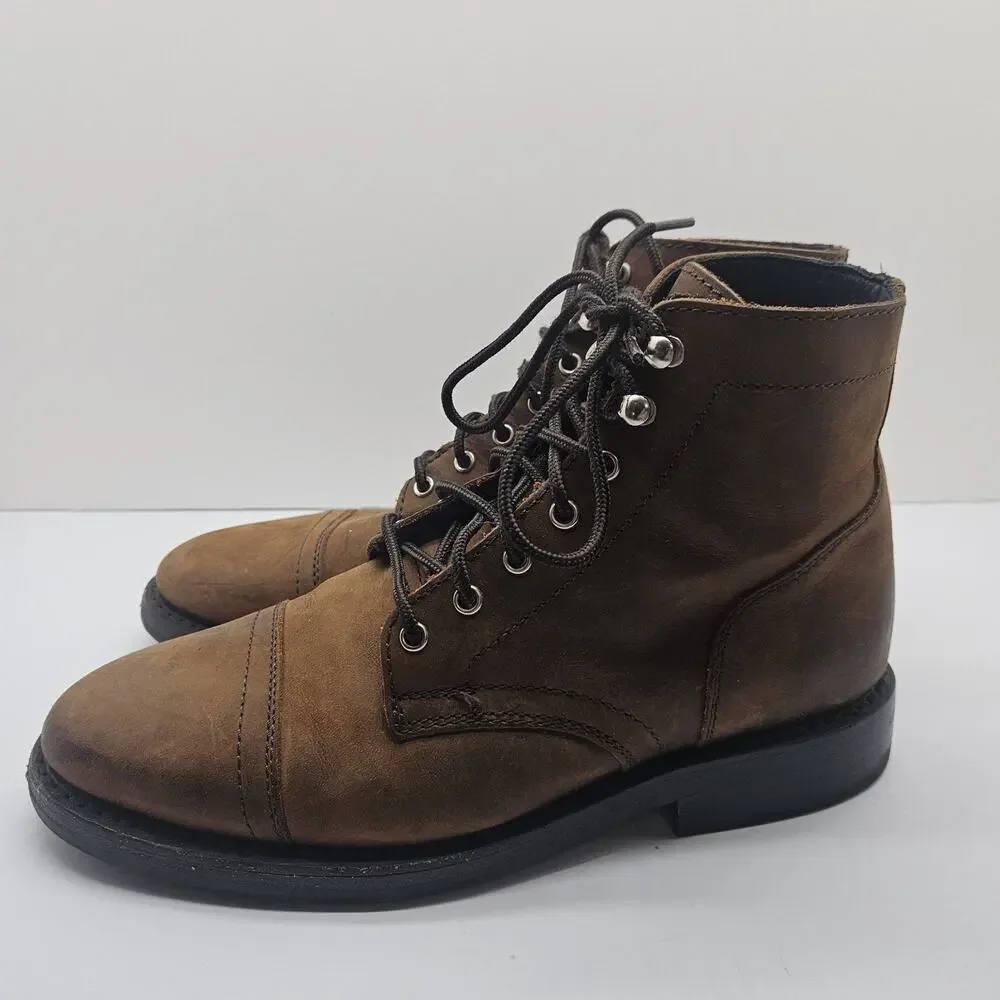 Thursday Boot Co. Captain Handmade Brown Leather Boots Men's Size 7.5 US